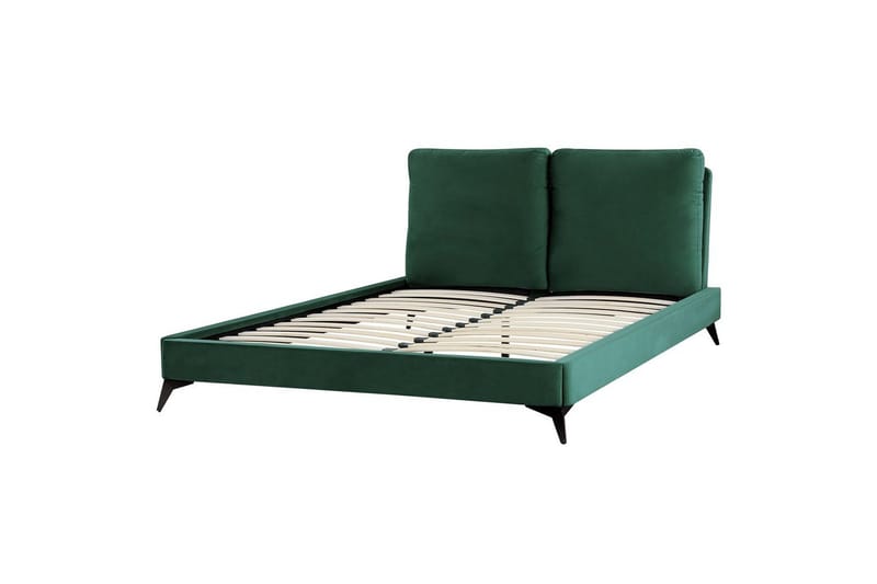 Seng med lamellramme Melle, Grønn, Svart/Fløyel, Grønn, svart/Fløyel, 160x200 cm