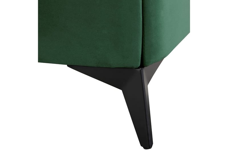 Seng med lamellramme Melle - Grønn, Svart/Fløyel, Grønn, svart/Fløyel, 160x200 cm - Møbler - Senger - Sengeramme & sengestamme
