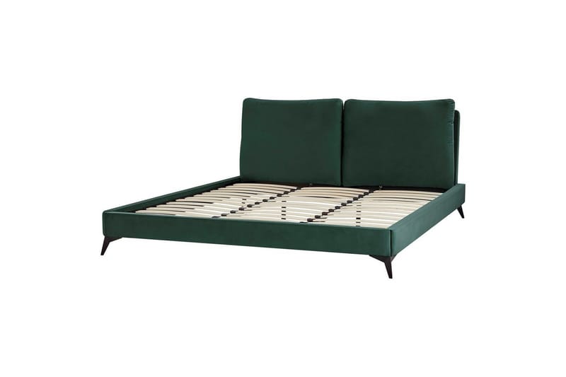 Seng med lamellramme Melle, Grønn, Svart/Fløyel, Grønn, svart/Fløyel, 180x200 cm