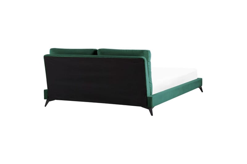 Seng med lamellramme Melle - Grønn, Svart/Fløyel, Grønn, svart/Fløyel, 180x200 cm - Møbler - Senger - Sengeramme & sengestamme