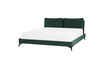 Seng med lamellramme Melle - Grønn, Svart/Fløyel, Grønn, svart/Fløyel, 180x200 cm - Møbler - Senger - Sengeramme & sengestamme