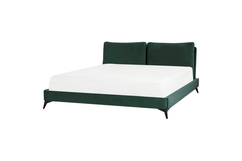 Seng med lamellramme Melle - Grønn, Svart/Fløyel, Grønn, svart/Fløyel, 180x200 cm - Møbler - Senger - Sengeramme & sengestamme