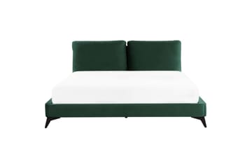 Seng med lamellramme Melle - Grønn, Svart/Fløyel, Grønn, svart/Fløyel, 180x200 cm - Møbler - Senger - Sengeramme & sengestamme