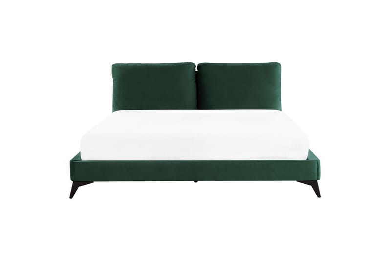 Seng med lamellramme Melle - Grønn, Svart/Fløyel, Grønn, svart/Fløyel, 180x200 cm - Møbler - Senger - Sengeramme & sengestamme