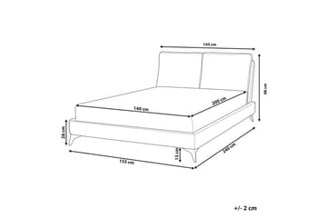 Seng med lamellramme Melle - Hvit, Svart/Bouclé, 140x200 cm - Møbler - Senger - Sengeramme & sengestamme