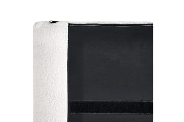 Seng med lamellramme Melle - Hvit, Svart/Bouclé, 160x200 cm - Møbler - Senger - Sengeramme & sengestamme