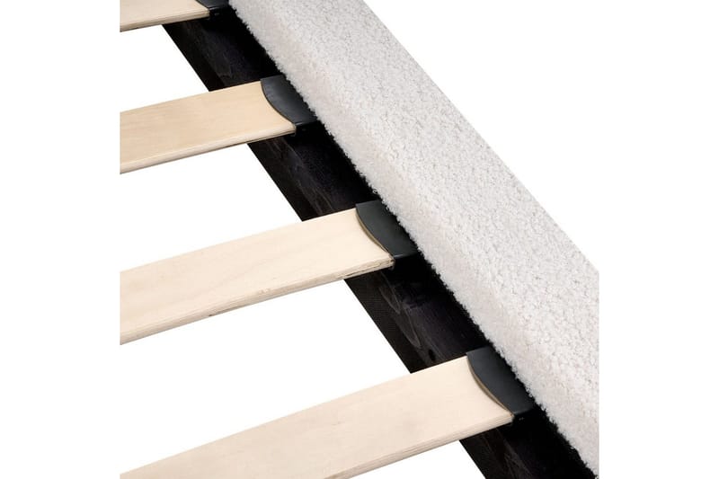 Seng med lamellramme Melle - Hvit, Svart/Bouclé, 160x200 cm - Møbler - Senger - Sengeramme & sengestamme