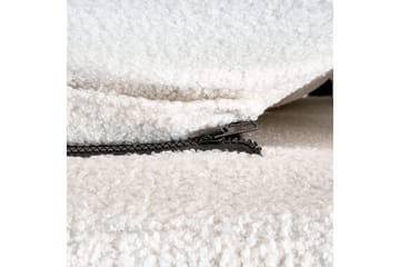 Seng med lamellramme Melle - Hvit, Svart/Bouclé, 160x200 cm - Møbler - Senger - Sengeramme & sengestamme