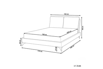 Seng med lamellramme Melle - Hvit, Svart/Bouclé, 160x200 cm - Møbler - Senger - Sengeramme & sengestamme