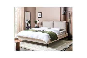 Seng med lamellramme Melle - Lys beige/Mansjettstoff, Lysebeige/Manchestertøy, Lys beige/Kordfløyel, Lys beige/Manchester, 160x200 cm - Møbler - Senger - Sengeramme & sengestamme