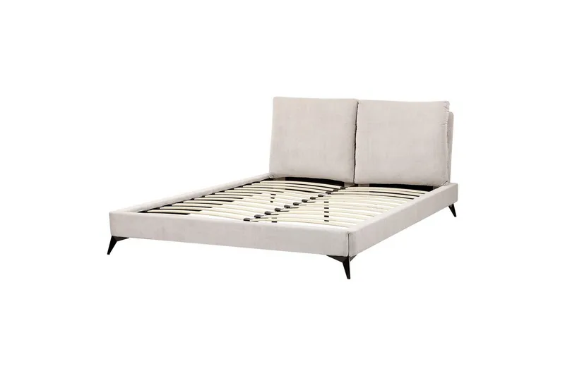 Seng med lamellramme Melle, Lys beige/Mansjettstoff, Lysebeige/Manchestertøy, Lys beige/Kordfløyel, Lys beige/Manchester, 160x200 cm
