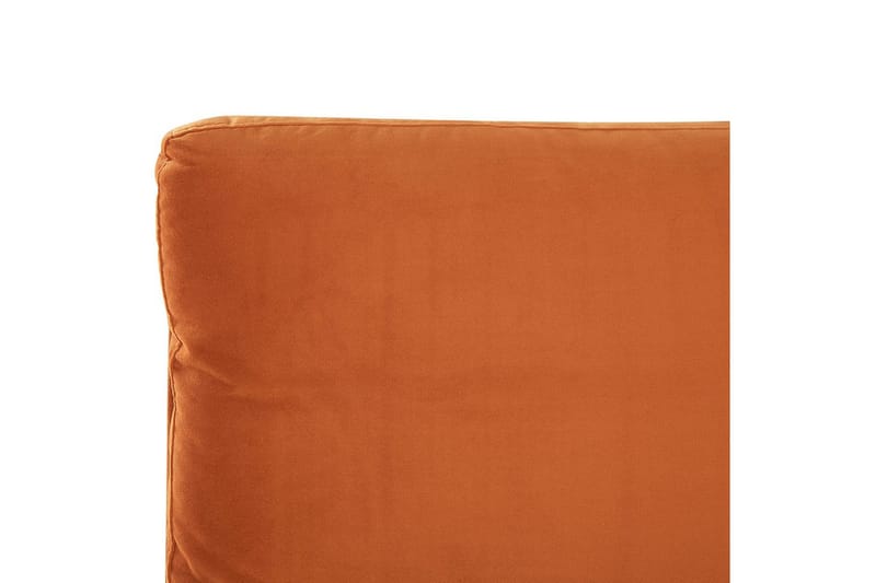 Seng med lamellramme Melle - Oransje, svart/Fløyel, Oransje, svart/fløyel, 140x200 cm - Møbler - Senger - Sengeramme & sengestamme