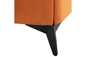 Seng med lamellramme Melle - Oransje, svart/Fløyel, Oransje, svart/fløyel, 180x200 cm - Møbler - Senger - Sengeramme & sengestamme