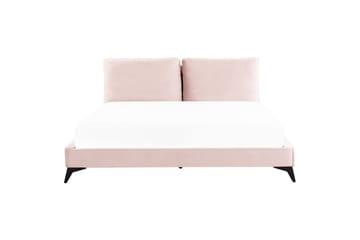 Seng med lamellramme Melle - Rosa, Svart/Fløyel, Rosa, svart/fløyel, Rosa, Svart/Velur, Rosa, Svart/Sateng, 180x200 cm - Møbler - Senger - Sengeramme & sengestamme