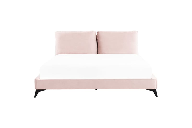 Seng med lamellramme Melle - Rosa, Svart/Fløyel, Rosa, svart/fløyel, Rosa, Svart/Velur, Rosa, Svart/Sateng, 180x200 cm - Møbler - Senger - Sengeramme & sengestamme