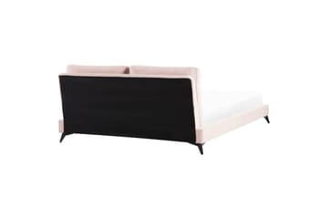 Seng med lamellramme Melle - Rosa, Svart/Fløyel, Rosa, svart/fløyel, Rosa, Svart/Velur, Rosa, Svart/Sateng, 180x200 cm - Møbler - Senger - Sengeramme & sengestamme