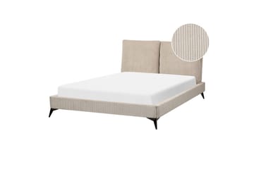 Seng med lamellramme Melle - Taupe/Manchesterstoff, Taupe/cordfløyel, 140x200 cm - Møbler - Senger - Sengeramme & sengestamme
