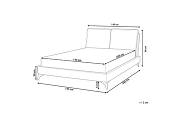 Seng med lamellramme Melle - Taupe/Manchesterstoff, Taupe/cordfløyel, 140x200 cm - Møbler - Senger - Sengeramme & sengestamme