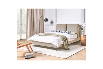 Seng med lamellramme Melle - Taupe/Manchesterstoff, Taupe/cordfløyel, 140x200 cm - Møbler - Senger - Sengeramme & sengestamme