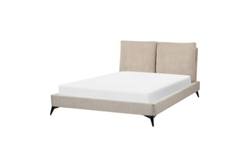 Seng med lamellramme Melle - Taupe/Manchesterstoff, Taupe/cordfløyel, 140x200 cm - Møbler - Senger - Sengeramme & sengestamme