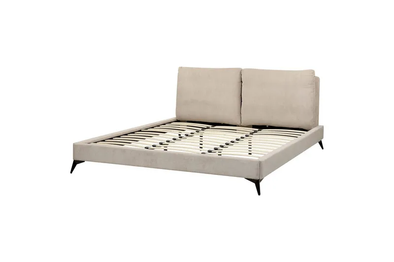 Seng med lamellramme Melle - Taupe/Manchesterstoff, Taupe/cordfløyel, 180x200 cm - Møbler - Senger - Sengeramme & sengestamme