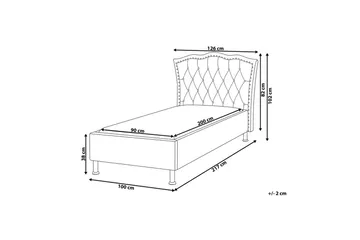 Seng med lamellramme Metz - Rosa, Sølv/Velur, Rosa, Sølv/Fløyel, 90x200 cm - Møbler - Senger - Sengeramme & sengestamme