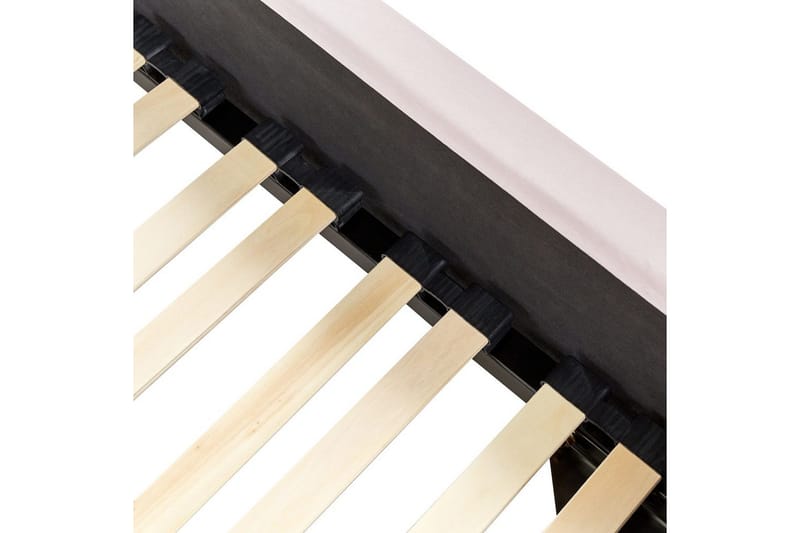 Seng med lamellramme Metz - Rosa, Sølv/Velur, Rosa, Sølv/Fløyel, 90x200 cm - Møbler - Senger - Sengeramme & sengestamme