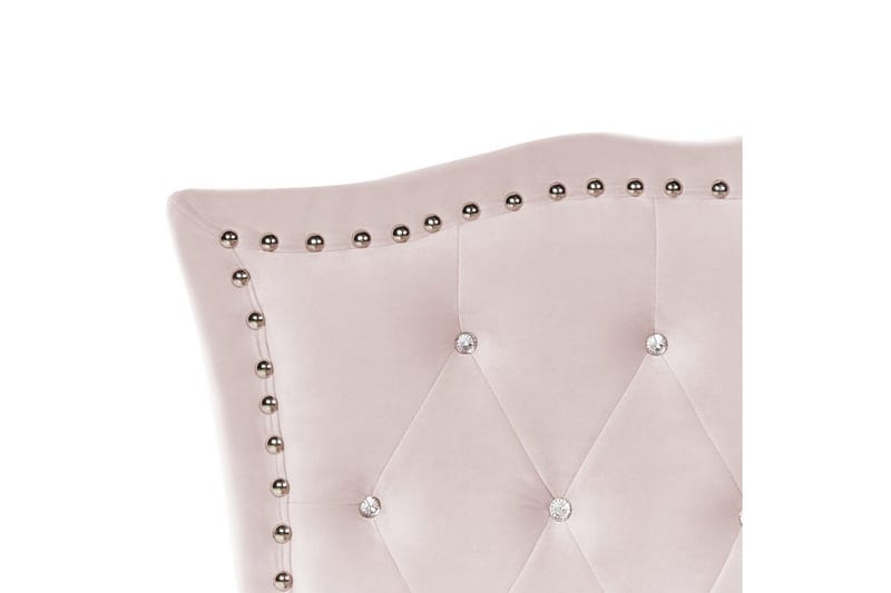 Seng med lamellramme Metz - Rosa, Sølv/Velur, Rosa, Sølv/Fløyel, 90x200 cm - Møbler - Senger - Sengeramme & sengestamme