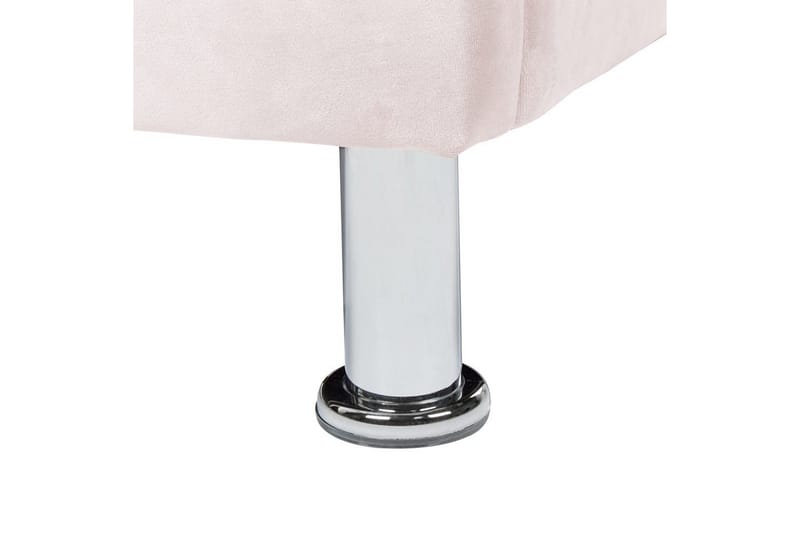 Seng med lamellramme Metz - Rosa, Sølv/Velur, Rosa, Sølv/Fløyel, 90x200 cm - Møbler - Senger - Sengeramme & sengestamme