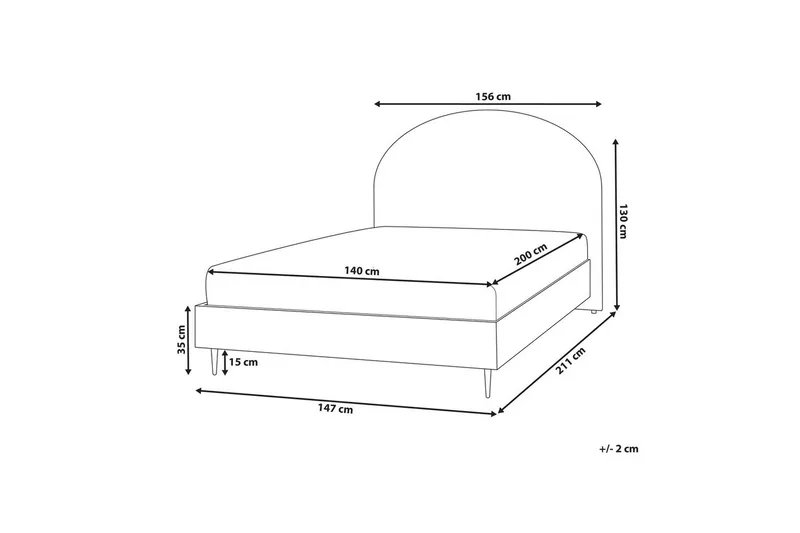 Seng med lamellramme Millay - Beige, lyst tre, svart/bouclé, Beige, lyst tre, svart/Bouclé, 140x200 cm - Møbler - Senger - Sengeramme & sengestamme