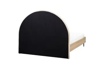 Seng med lamellramme Millay - Beige, lyst tre, svart/bouclé, Beige, lyst tre, svart/Bouclé, 140x200 cm - Møbler - Senger - Sengeramme & sengestamme