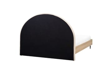 Seng med lamellramme Millay - Beige, lyst tre, svart/bouclé, Beige, lyst tre, svart/Bouclé, 160x200 cm - Møbler - Senger - Sengeramme & sengestamme