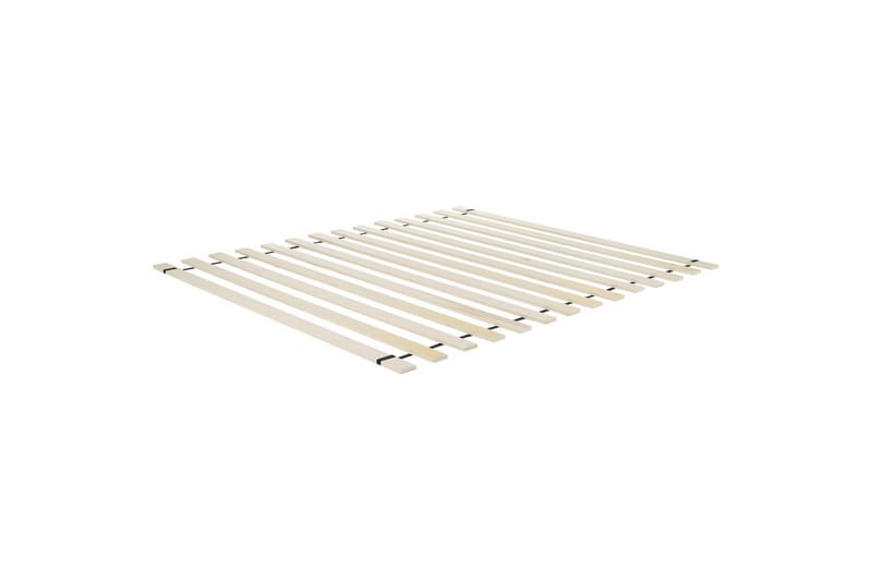 Seng med lamellramme Millay - Hvit, lyst tre, svart/Polyester, Hvit, lyst treverk, svart/polyester, 160x200 cm - Møbler - Senger - Sengeramme & sengestamme