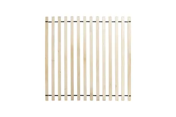 Seng med lamellramme Millay - Hvit, lyst tre, svart/Polyester, Hvit, lyst treverk, svart/polyester, 180x200 cm - Møbler - Senger - Sengeramme & sengestamme