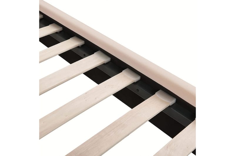 Seng med lamellramme Miribel - Beige, gull, 140x200 cm - Møbler - Senger - Sengeramme & sengestamme