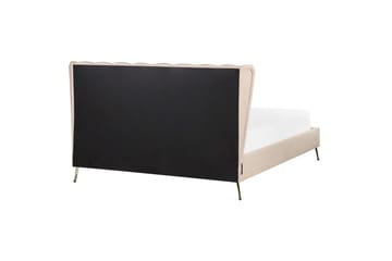 Seng med lamellramme Miribel - Beige, gull, 160x200 cm - Møbler - Senger - Sengeramme & sengestamme