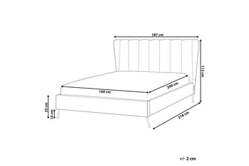 Seng med lamellramme Miribel - Beige, gull, 160x200 cm - Møbler - Senger - Sengeramme & sengestamme