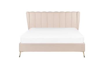 Seng med lamellramme Miribel - Beige, gull, 160x200 cm - Møbler - Senger - Sengeramme & sengestamme