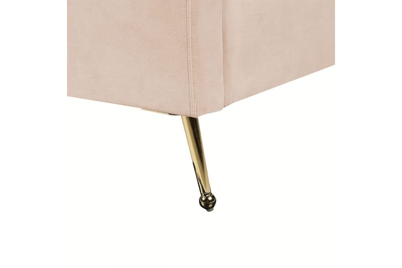 Seng med lamellramme Miribel - Beige, gull, 160x200 cm - Møbler - Senger - Sengeramme & sengestamme