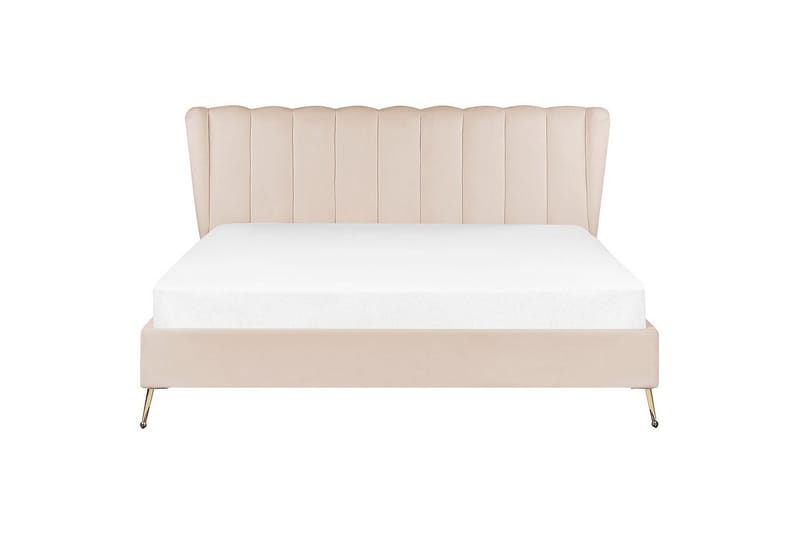 Seng med lamellramme Miribel - Beige, gull, 180x200 cm - Møbler - Senger - Sengeramme & sengestamme