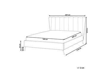 Seng med lamellramme Miribel - Beige, gull, 180x200 cm - Møbler - Senger - Sengeramme & sengestamme