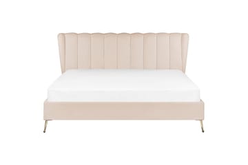 Seng med lamellramme Miribel - Beige, gull, 180x200 cm - Møbler - Senger - Sengeramme & sengestamme