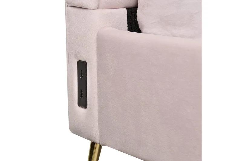 Seng med lamellramme Miribel - Rosa, gull, 140x200 cm - Møbler - Senger - Sengeramme & sengestamme