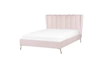 Seng med lamellramme Miribel - Rosa, gull, 140x200 cm - Møbler - Senger - Sengeramme & sengestamme