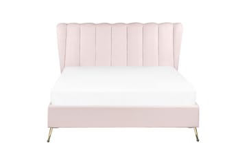 Seng med lamellramme Miribel - Rosa, gull, 140x200 cm - Møbler - Senger - Sengeramme & sengestamme