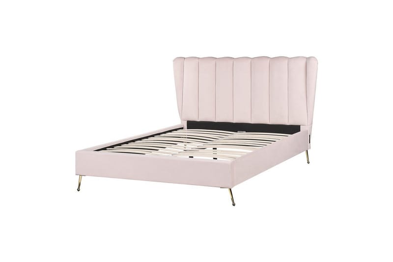 Seng med lamellramme Miribel, Rosa, gull, 140x200 cm