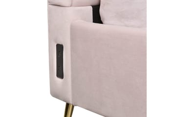 Seng med lamellramme Miribel - Rosa, gull, 180x200 cm - Møbler - Senger - Sengeramme & sengestamme