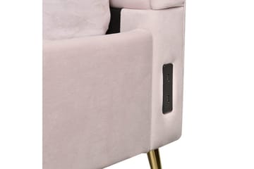 Seng med lamellramme Miribel - Rosa, gull, 180x200 cm - Møbler - Senger - Sengeramme & sengestamme