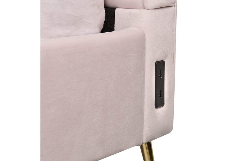 Seng med lamellramme Miribel - Rosa, gull, 180x200 cm - Møbler - Senger - Sengeramme & sengestamme