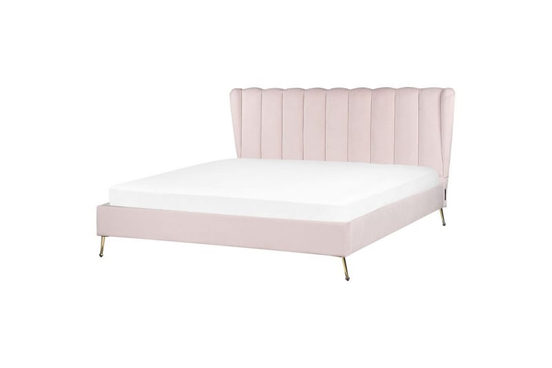Seng med lamellramme Miribel - Rosa, gull, 180x200 cm - Møbler - Senger - Sengeramme & sengestamme